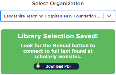 Library selection saved