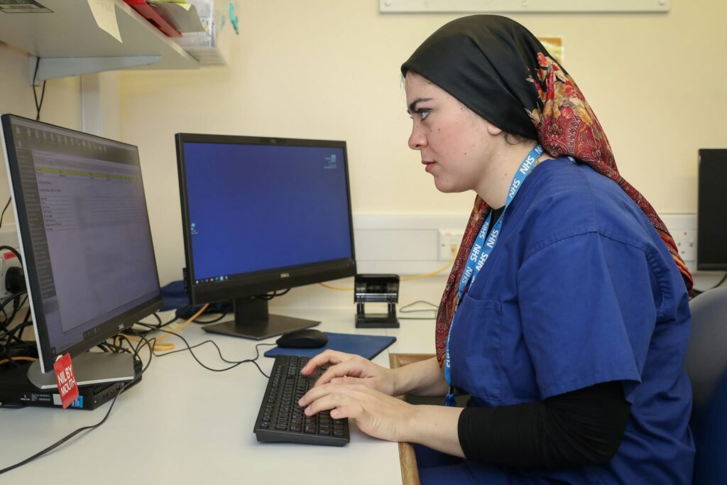 Doctor at computer
